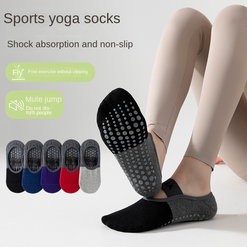 Yoga Fitness & Nutrition Llp - 5足組 クロスボーダー プロ仕様 ヨガソックス、コットンストラップ付きシリコン滑り止め ピラティス フィットネス