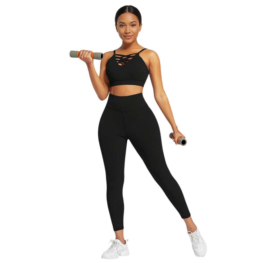 Yoga Fitness & Nutrition Llp - 3ピース レディース ヨガ フィットネスセット - ジム
