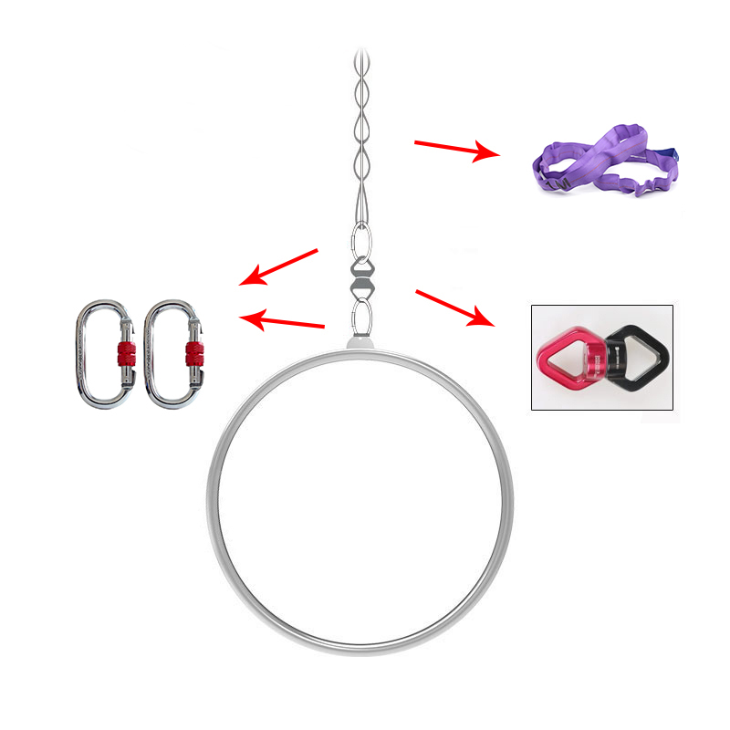 Yoga Fitness Kit - ミニステンレス鋼フープ,ライラキット,空中設備,空中ヨガ,ホームフィットネス,ジムサーカス,50cm