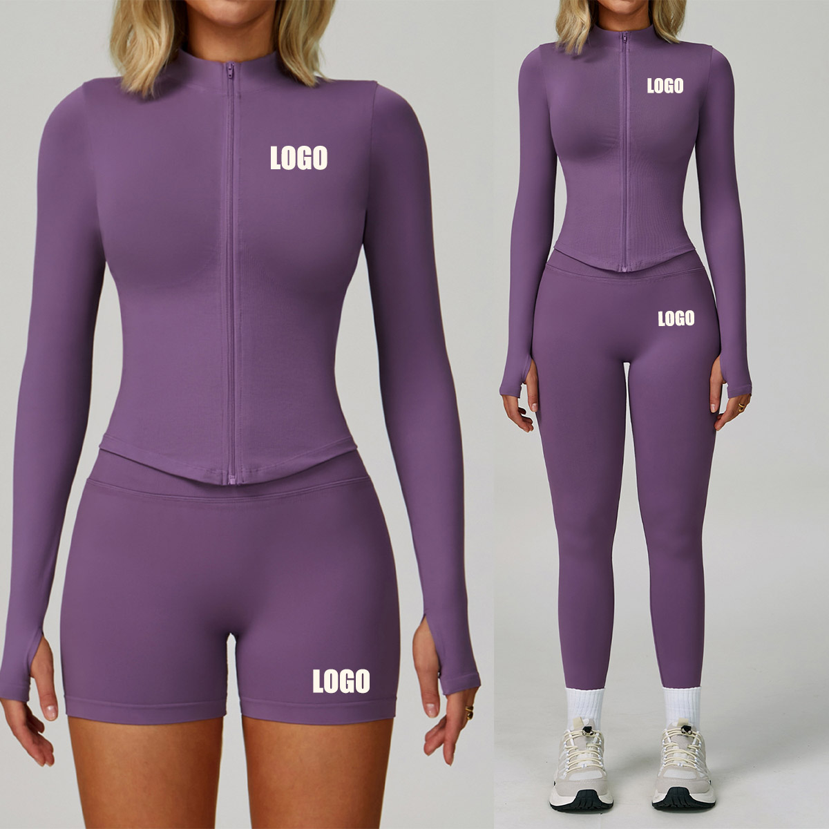 Yoga Fitness Logo - カスタムロゴ入り レディース シームレス タイト ヨガ 速乾