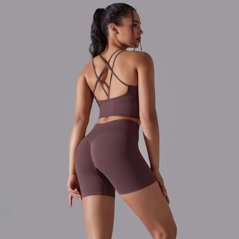 Yoga Fitness Kit - 女性のためのシームレスなヨガトラックスーツ,セクシーなスポーツウェア,ランニング,トレーニングウェア,ジムウェア,レギンス,ブラ,フィットネススーツ,2個
