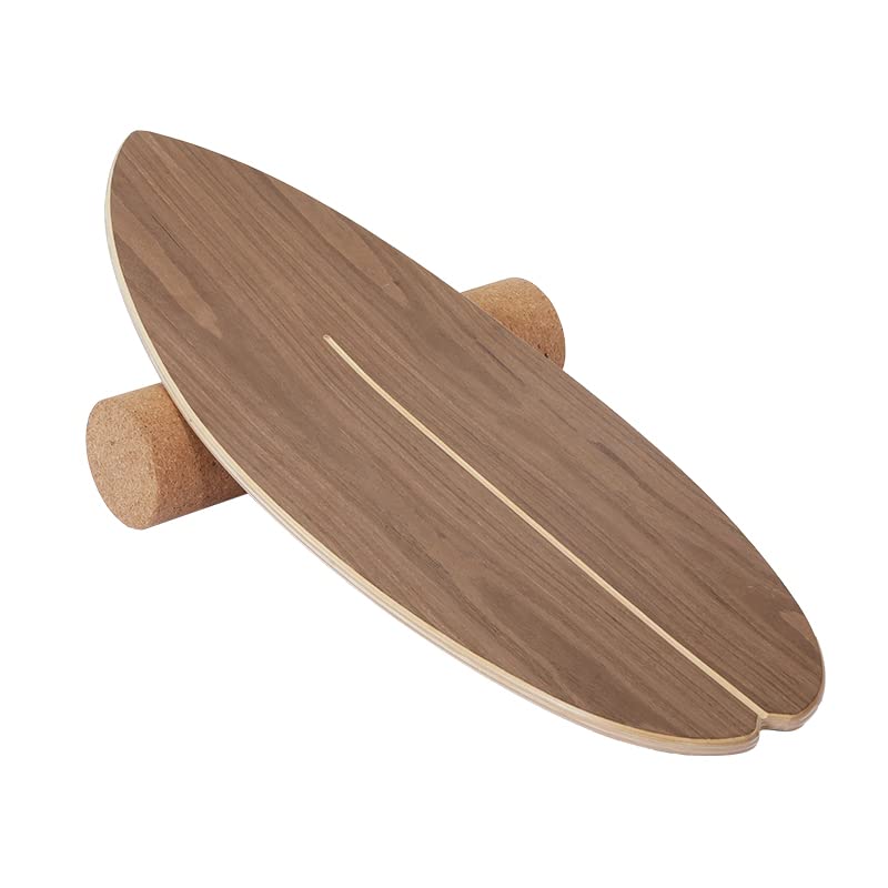 Balance Board Fitness - モダンで頑丈な木製サーフボードバランスボード、屋内/屋外の運動トレーニングやボディフィットネスに最適