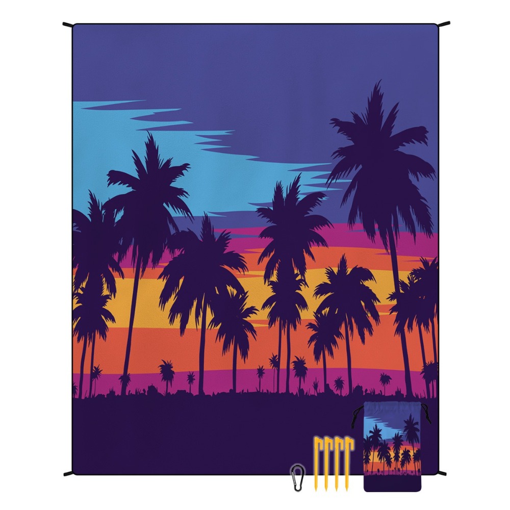 Yoga Mat For Fitness - パームツリー ビーチタオル 71x86.6インチ シート ヨガマット キャンプ