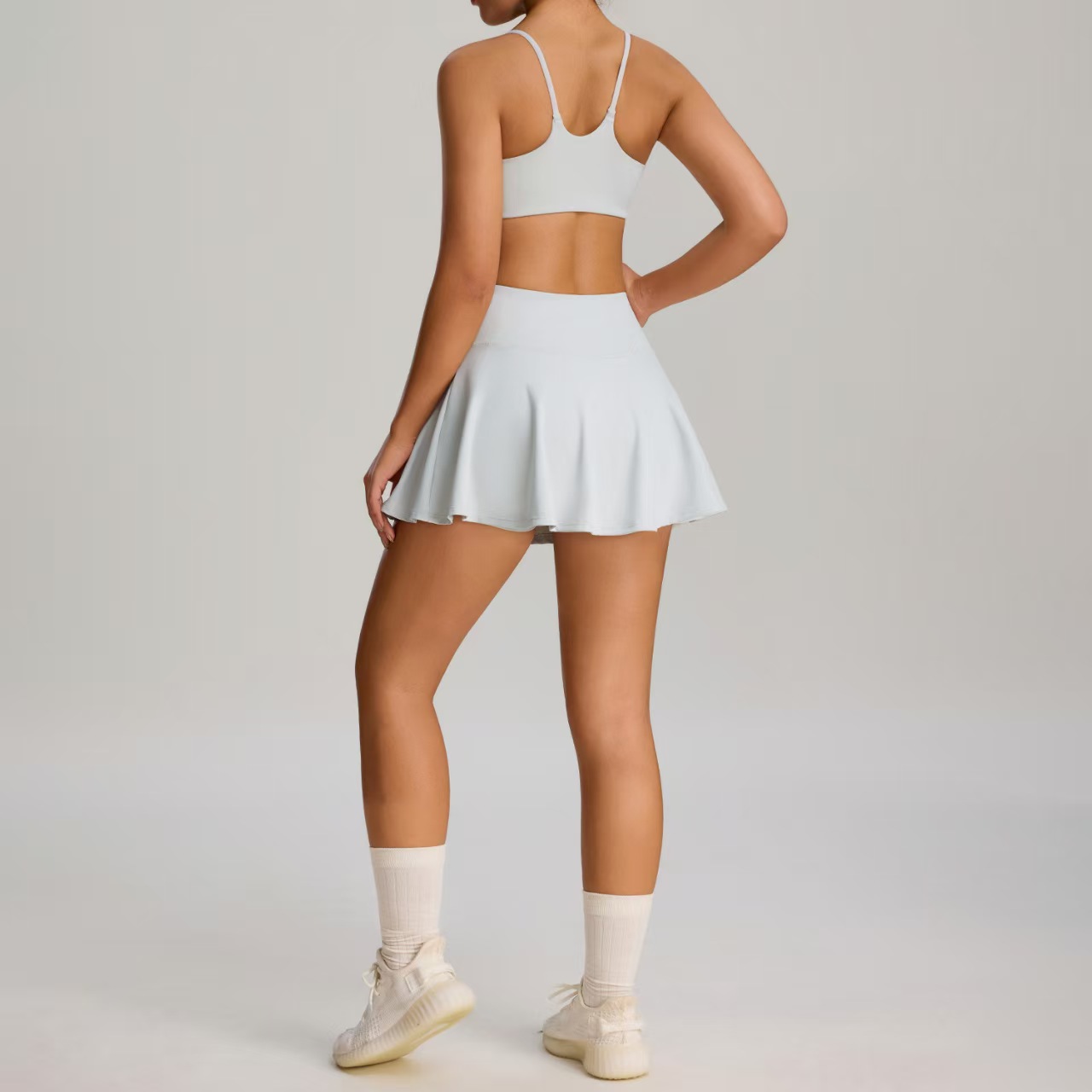 新しいアウトドアテニスドレススポーツウェアツーピースセット女 - Yoga Fitness Dress のレビューと価格