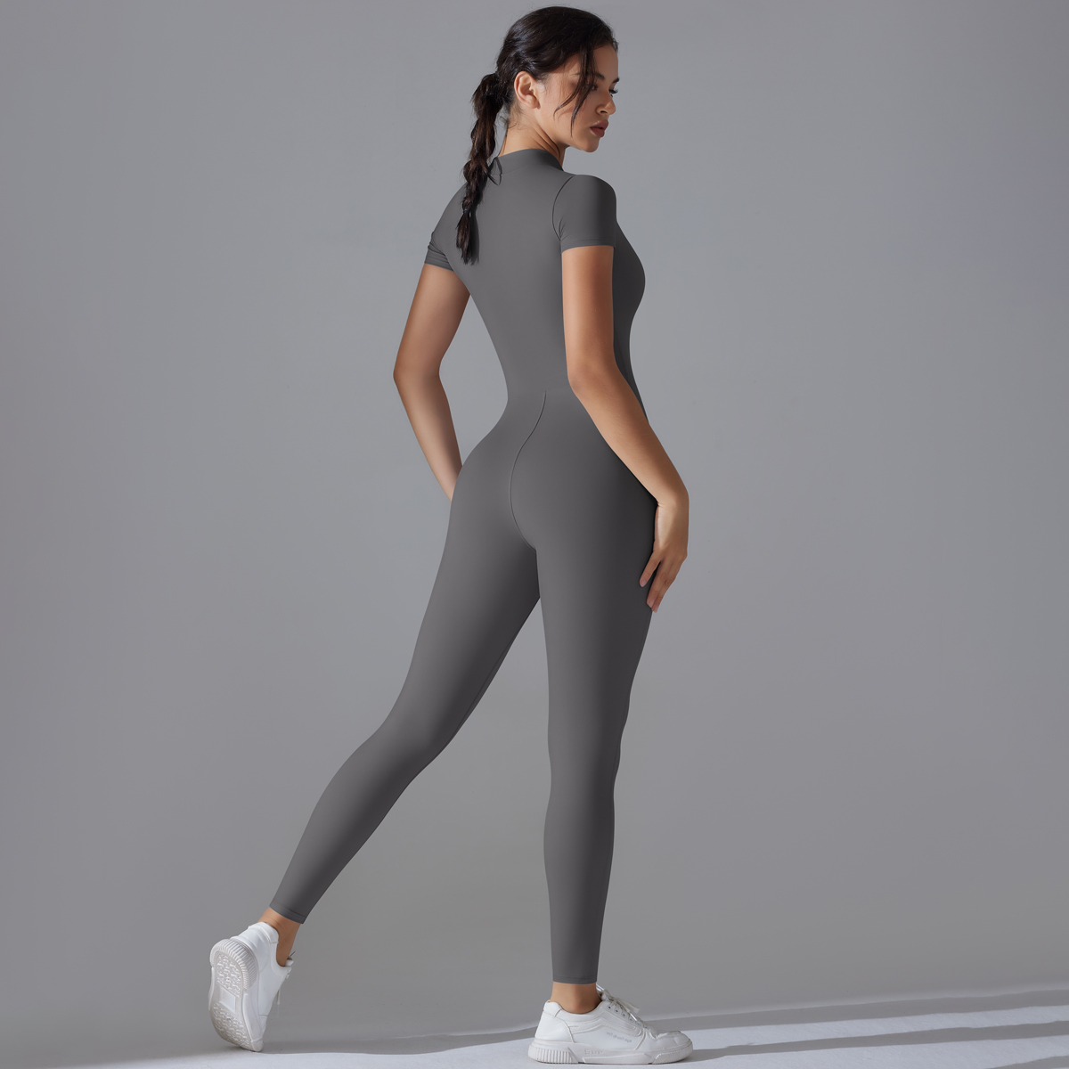 ヨガセット女性のジャンプスーツワンピーススーツジッパー半袖ジ - Yoga Fitness Kit のレビューと価格