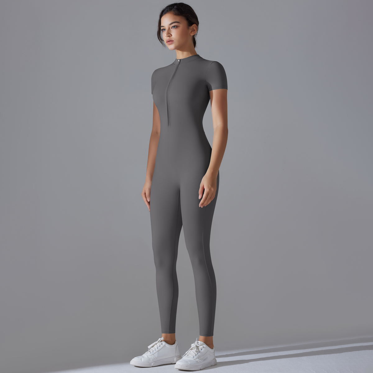 ヨガセット女性のジャンプスーツワンピーススーツジッパー半袖ジ - Yoga Fitness Kit のレビューと価格