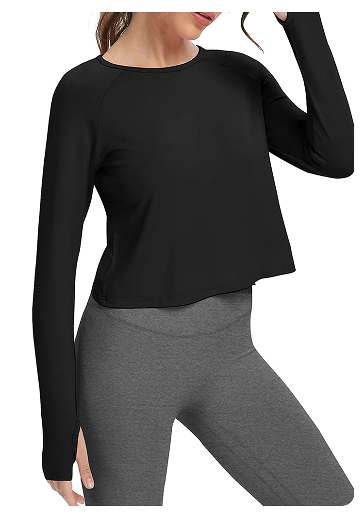 女性用長袖ヨガベスト速乾性通気性スポーツトップ O ネックス - Yoga & Fitness With Faye The Well Being Studio Abbots Langley のレビューと価格