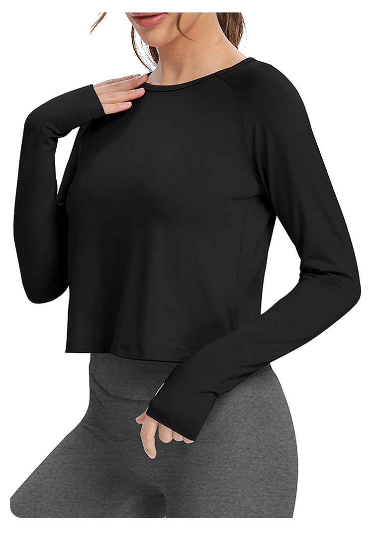 女性用長袖ヨガベスト速乾性通気性スポーツトップ O ネックス - Yoga & Fitness With Faye The Well Being Studio Abbots Langley のレビューと価格