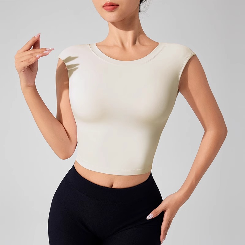 女性の背中の開いたフィットネス服固定胸パッド付き美しいトップ - Yoga Mat For Fitness のレビューと価格