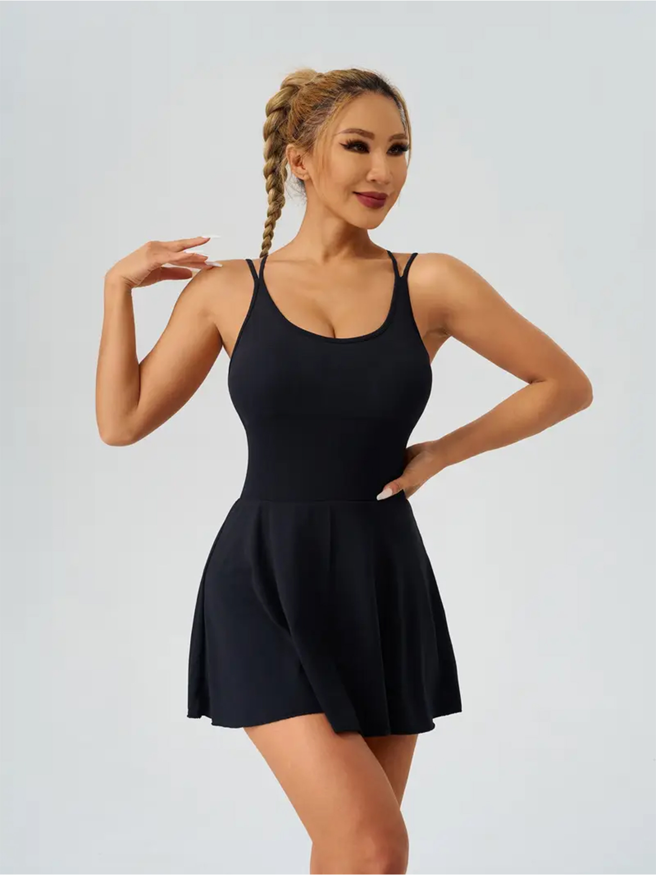 レディースヨガスポーツブラレットテニススカートフィットネスス - Yoga Fitness Dress のレビューと価格