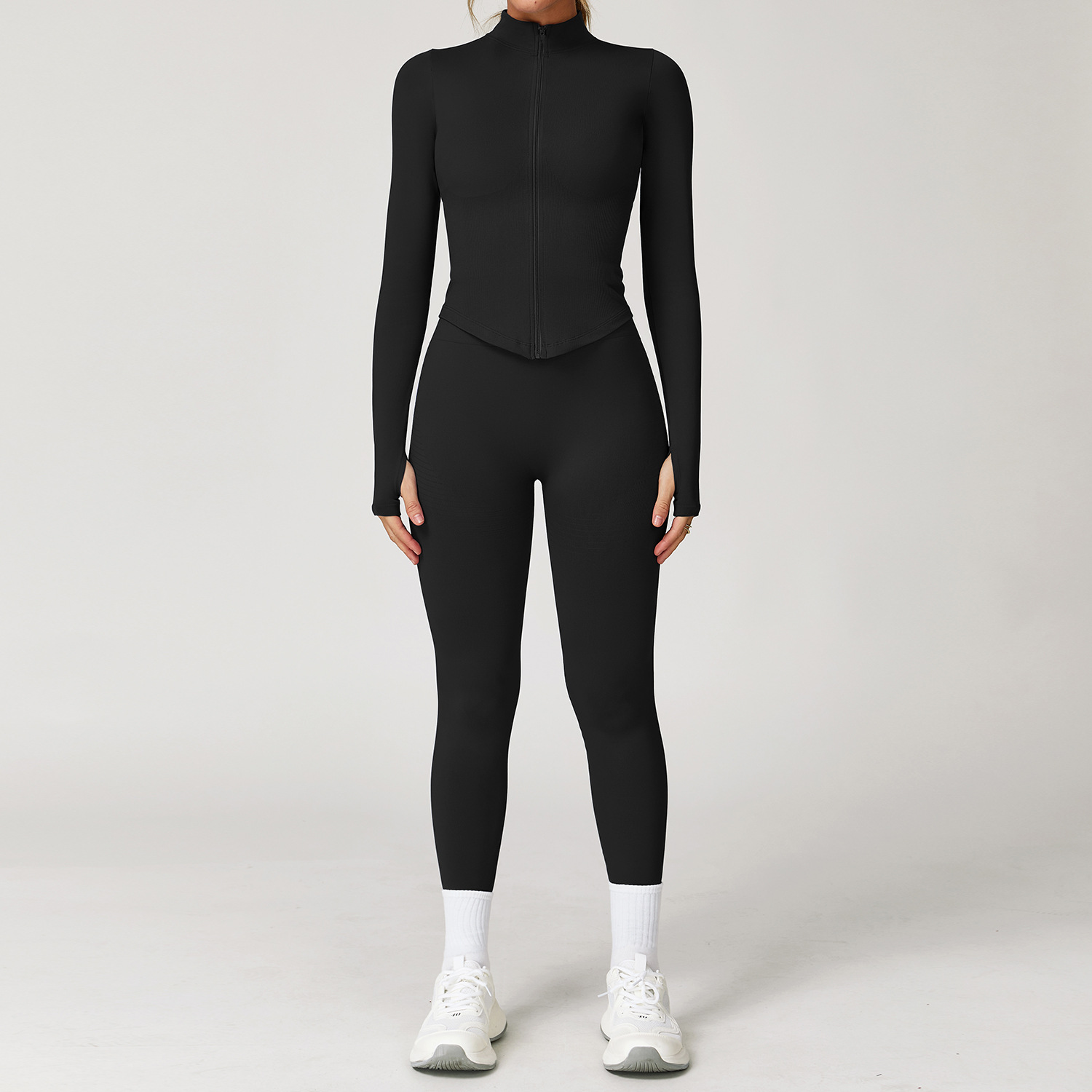 カスタムロゴ入りレディースシームレスヨガスポーツウェア、糸入 - Yoga Fitness Logo のレビューと価格
