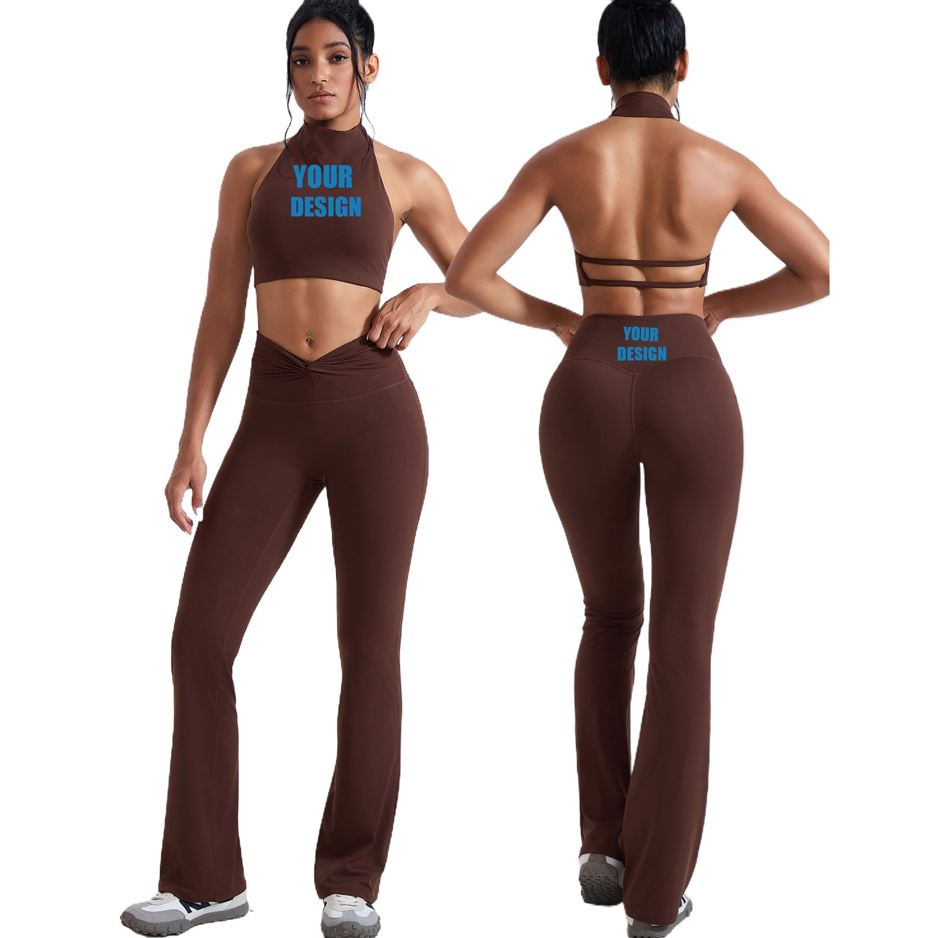 パーソナライズロゴ入りカスタムレディースビューティーバックタ - Yoga Fitness Logo のレビューと価格
