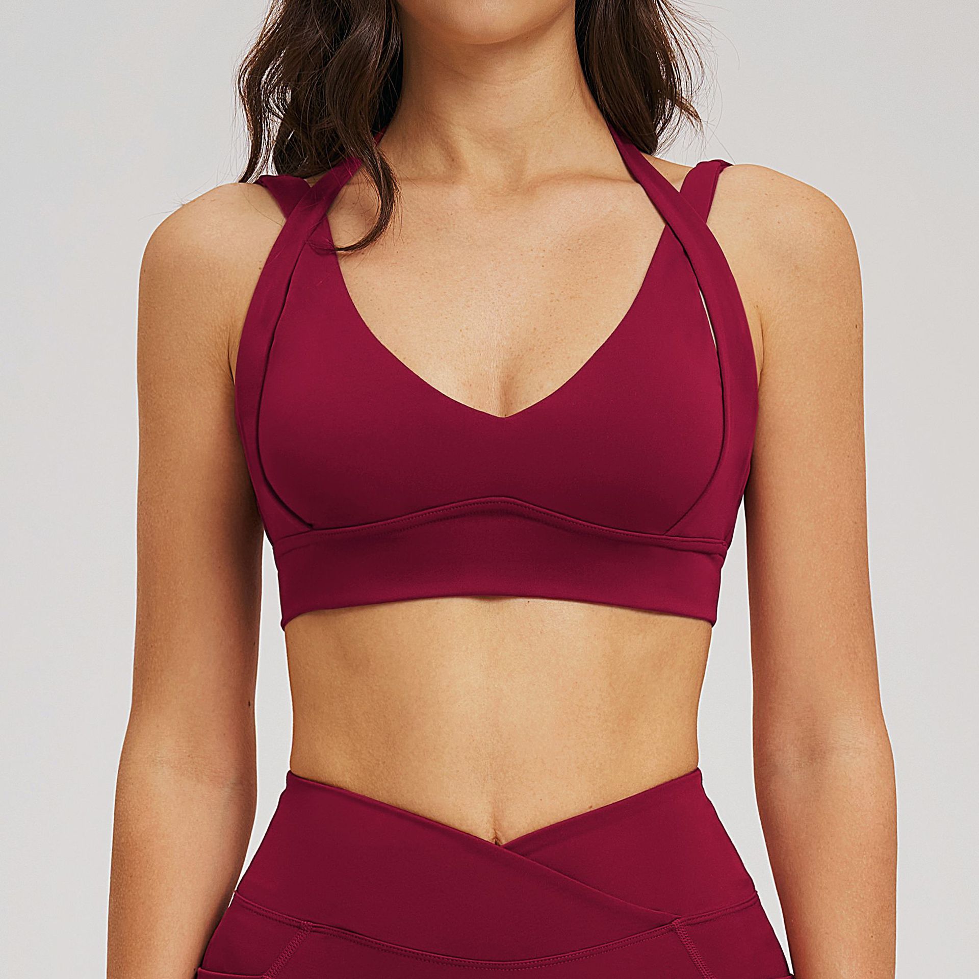 ワークアウトウェア 女性用ジムトップ 通気性スポーツブラ フ - Yoga Fitness Logo のレビューと価格