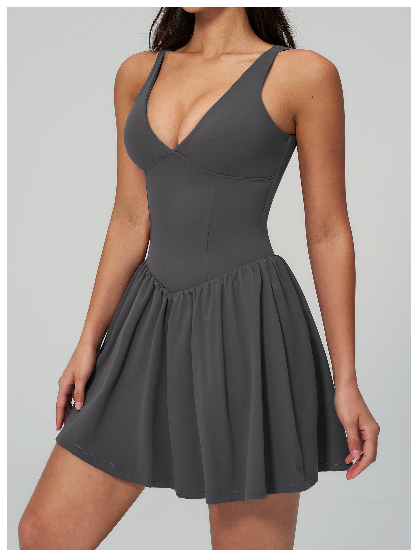 ファッション女性用ヨガ無地ノースリーブドレス アウトドアスポ - Yoga Fitness Dress のレビューと価格