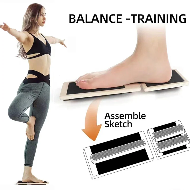 シングルフット木製バランスボード、フットトレーナー、バレエ、 - Balance Board Fitness のレビューと価格