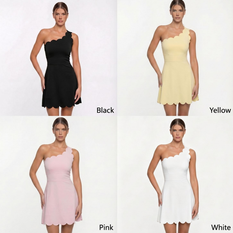 レースワンショルダーテニスドレス ジムウェア レディース ア - Yoga Fitness Dress のレビューと価格