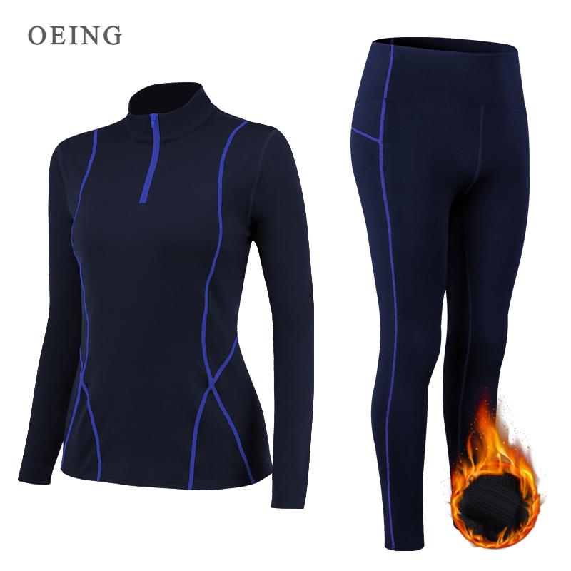 女性用サーマルフリースヨガスーツ、ストレッチランニングセット - Yoga Fitness Kleidung のレビューと価格