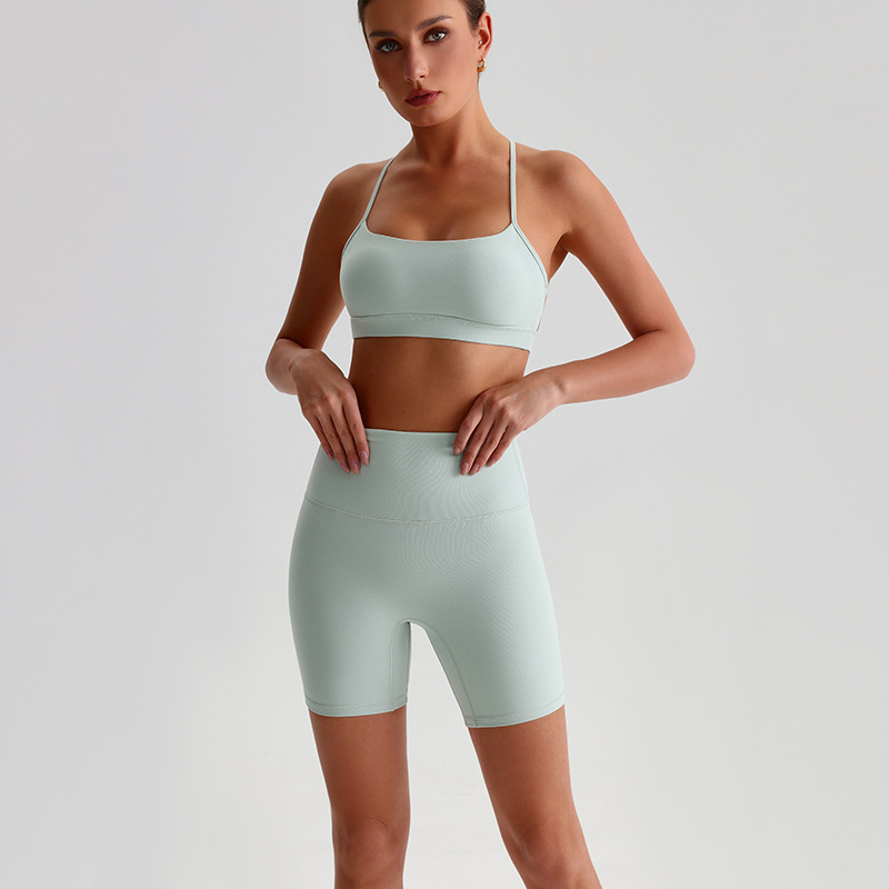 ソリッドカラーのハイインパクトソリッドジムヨガセットタイトレ - Yoga Fitness Kleidung のレビューと価格