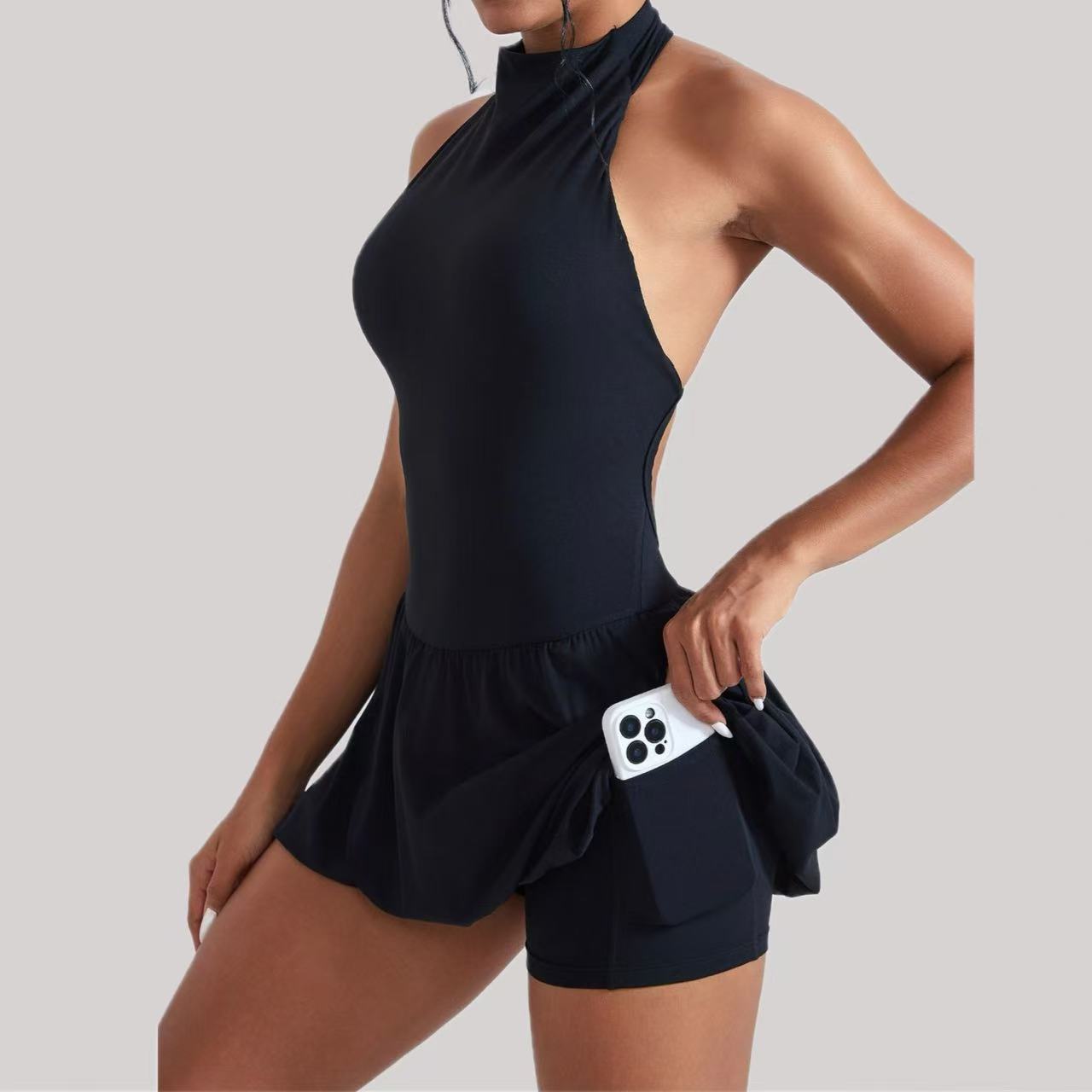 寧雨ハイネックゴルフテニスドレス速乾ふわふわグループ女性用ス - Yoga Fitness Dress のレビューと価格