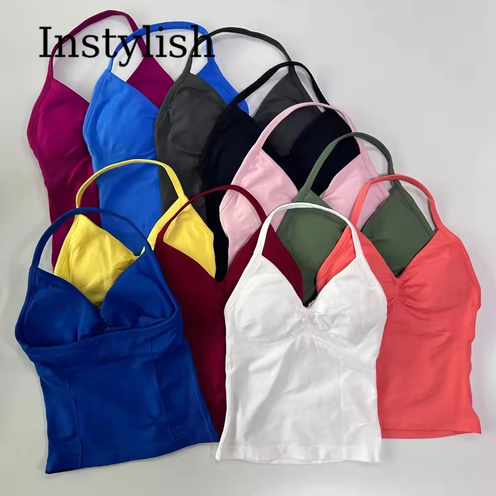女性用シームレスヨガ2ピースセット ホルターVネック ルシュ - Yoga Fitness & Nutrition Llp のレビューと価格