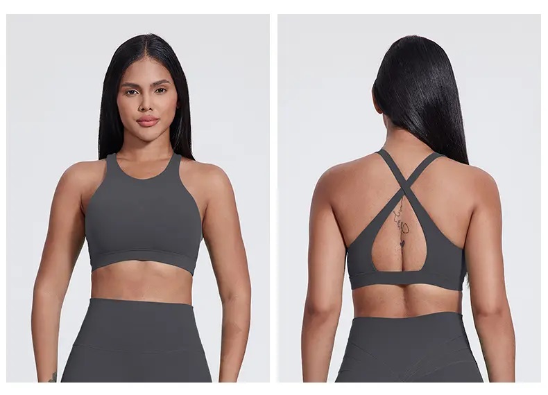 フィットネス用の中空バックスポーツブラ,ヨガウェア,裸のトレ - Yoga Fitness Logo のレビューと価格