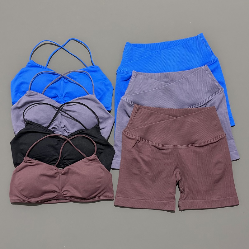 2ピース ビジョンジムセット レディース ヨガ クロップトッ - Yoga Fitness Kit のレビューと価格