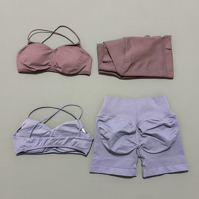 2ピース ビジョンジムセット レディース ヨガ クロップトッ - Yoga Fitness Kit のレビューと価格
